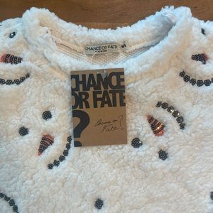 NWT Fluffy Sequin Snowman Sweater, size XS